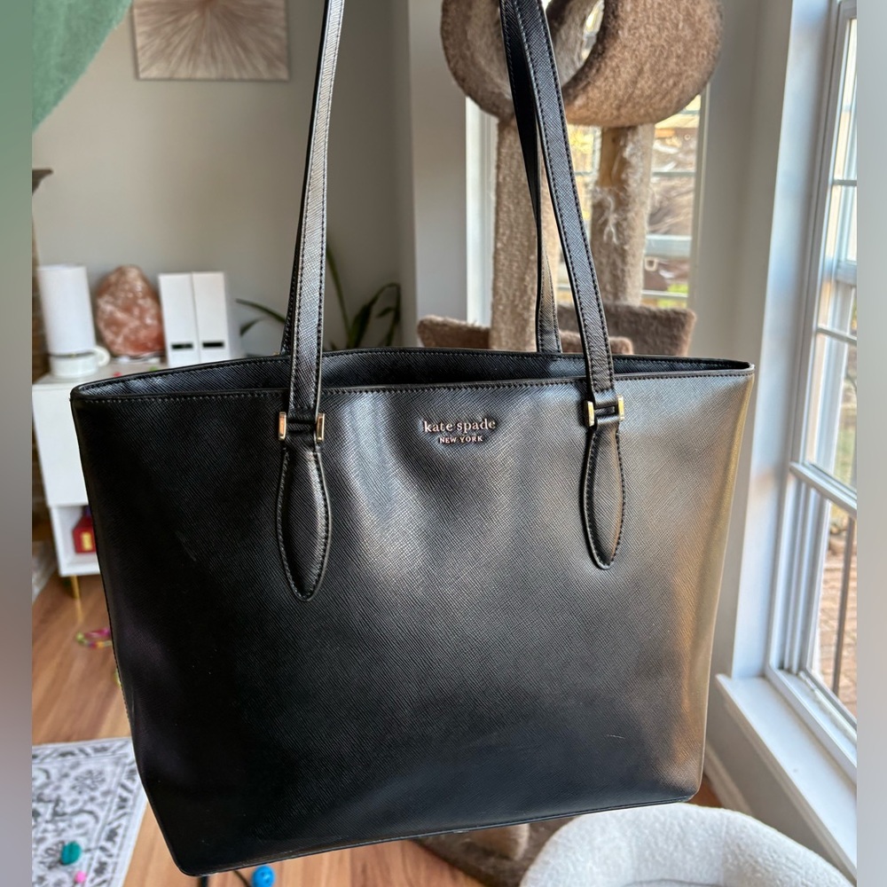 kate spade Harper Black Leather Tote Bag Purse